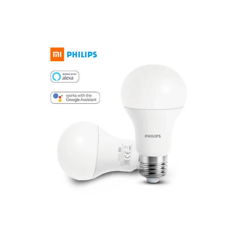 Lampadina Intelligente LED Philips E27 9W luce 40W A+ Bianco Caldo 2700K  806LM Alexa e Google Home