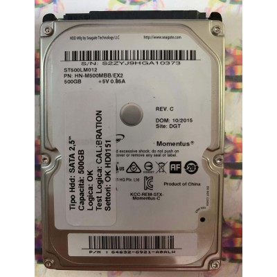 Hard Disk Usato Semifunzionante SATA 2,5" 500GB SEAGATE ST500LM012 HN-M500MBB/EX2 10 2015