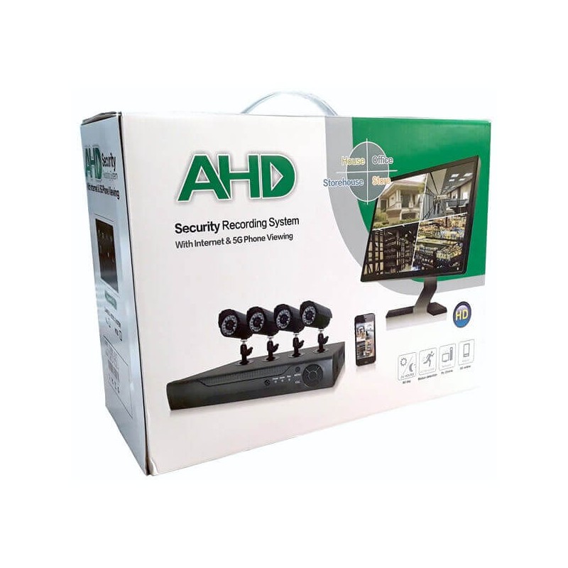 Kit Videosorveglianza DVR HD 4 Telecamere 4 Canali with Internet & 5G Phone Wieving - 00423
