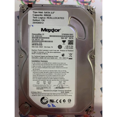 Hard Disk Usato Semifunzionante SATA 3,5" 500GB MAXTOR STM3500418AS 9SS142-325 CC34 09437 TK