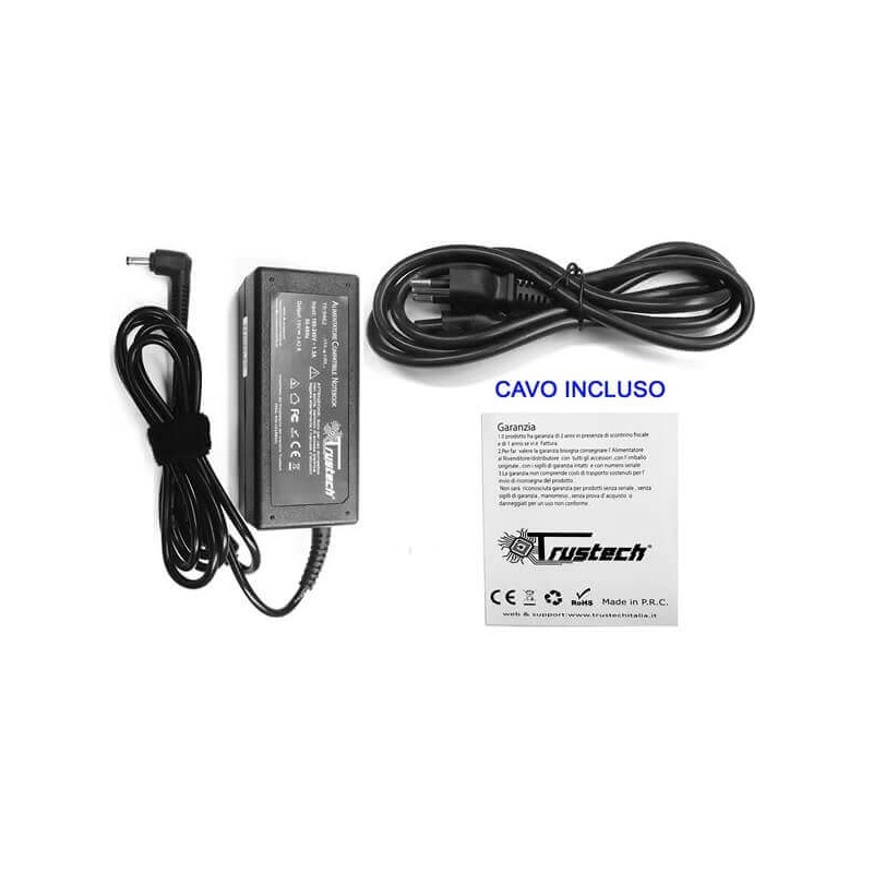 Alimentatore Compatibile 65W 19V 3,42A 4,0 x 1,35mm TR-9462 Cavo Alimentazione Incluso