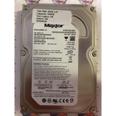 Hard Disk Usato Funzionante 100% OK SATA 3,5" 160GB SEAGATE STM3160215AS 9DS112-327 3.AAD 08481 WU