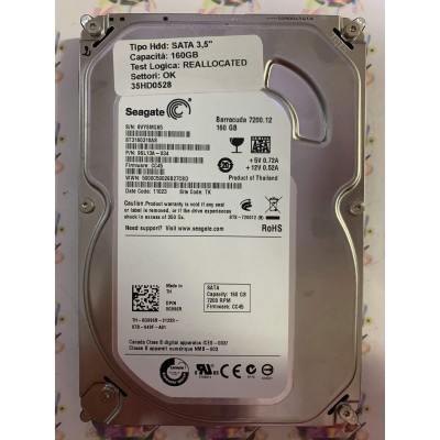 Hard Disk Usato Semifunzionante SATA 3,5" 160GB SEAGATE ST3160318AS 9SL13A-034 CC45 11023 TK