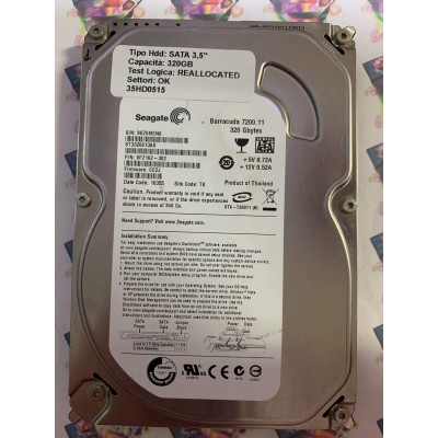 Hard Disk Usato Semifunzionante SATA 3,5" 320GB SEAGATE ST3320613AS 9FZ162-302 CC2J 10355 TK