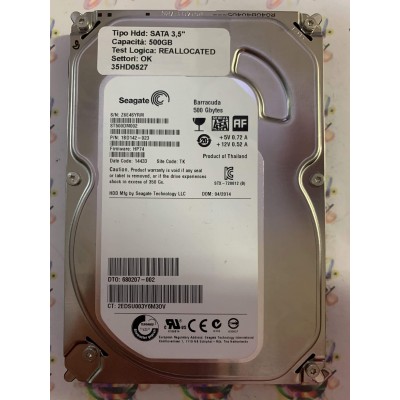 Hard Disk Usato Semifunzionante SATA 3,5" 500GB SEAGATE ST500DM002 1BD142-023 HP74 14433 TK Z6E4SYRM