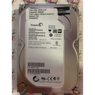 Hard Disk Usato Semifunzionante SATA 3,5" 500GB SEAGATE ST500DM002 1BD142-023 HP74 15363 TK