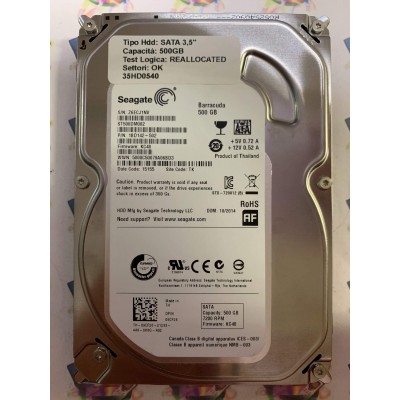 Hard Disk Usato Semifunzionante SATA 3,5" 500GB SEAGATE ST500DM002 1BD142-502 KC48 15155 TK