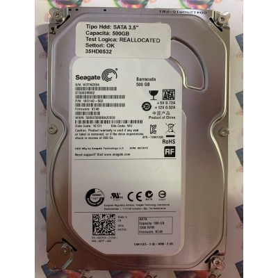 Hard Disk Usato Semifunzionante SATA 3,5" 500GB SEAGATE ST500DM002 1BD142-502 KC48 16131 WU