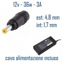 Alimentatore Compatibile 36W 12V 3A 4,8 x 1,7mm Cavo Alimentazione Incluso