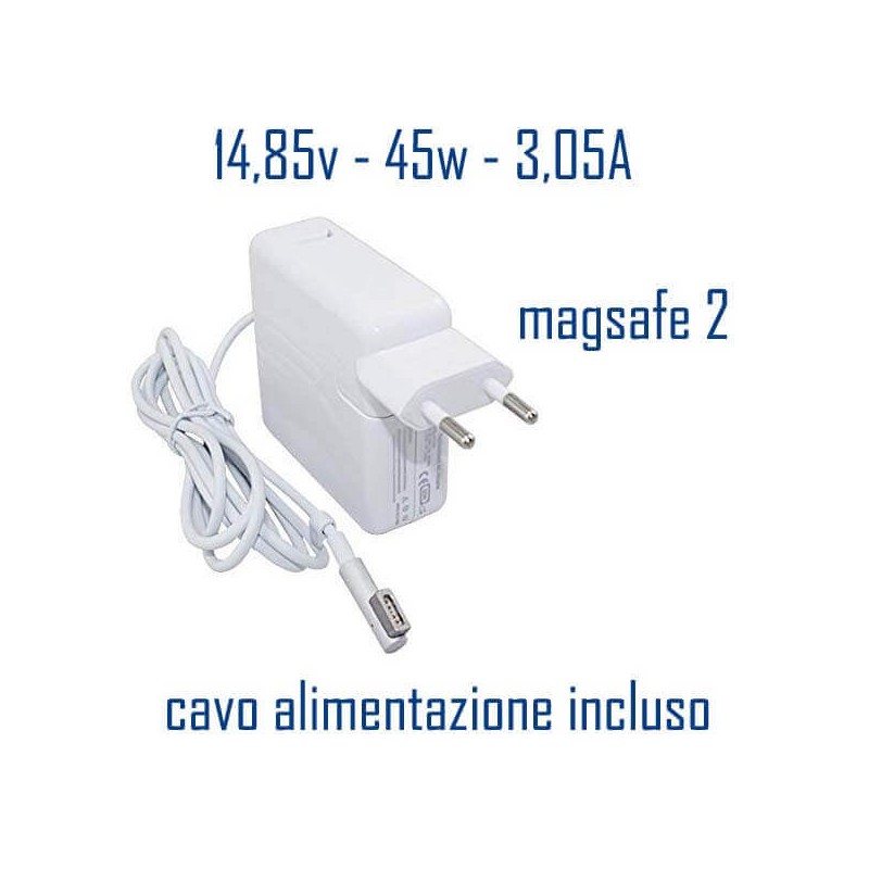 Alimentatore Compatibile 45W 14,85V 3,05A Magsafe 2 Apple Cavo Alimentazione Incluso