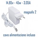 Alimentatore Compatibile 45W 14,85V 3,05A Magsafe 2 Apple Cavo Alimentazione Incluso