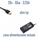 Alimentatore Compatibile 65W 20V 3,25A Slim Tip Lenovo Cavo Alimentazione Incluso