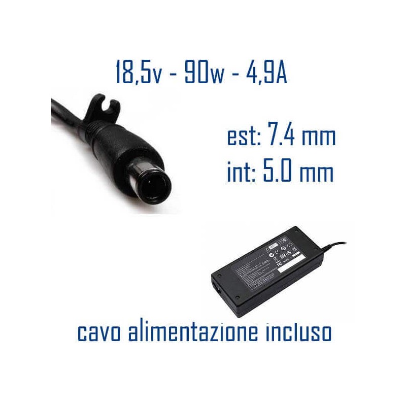 Alimentatore Compatibile 90W 18,5V 4,9A 7,4 x 5,0mm Cavo Alimentazione Incluso