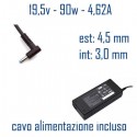 Alimentatore Compatibile 90W 19,5V 4,62A 4,5 x 3,0mm Cavo Alimentazione Incluso