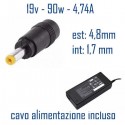 Alimentatore Compatibile 90W 19V 4,74A 4,8 x 1,7mm Cavo Alimentazione Incluso