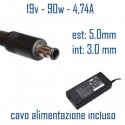 Alimentatore Compatibile 90W 19V 4,74A 5,0 x 3,0mm Cavo Alimentazione Incluso