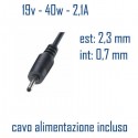 Alimentatore Compatibile 40W 19V 2,1A 2,3mm x 0,7mm Cavo Alimentazione Incluso