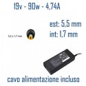 Alimentatore Compatibile 90W 19V 4,72A 5,5 x 1,7mm TR-7671 Cavo Alimentazione Incluso
