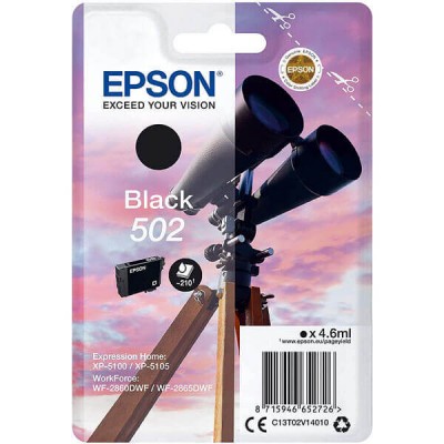 Cartuccia Originale Epson C13T02V14010 502 Bk Nero 4,6ml 210 Pagine