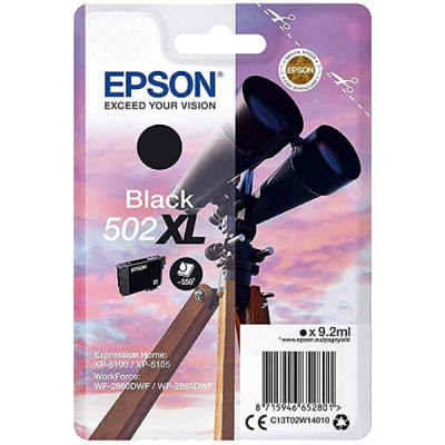 Cartuccia Originale Epson C13T02W14010 502XL Bk Nero 9,2ml 550 Pagine