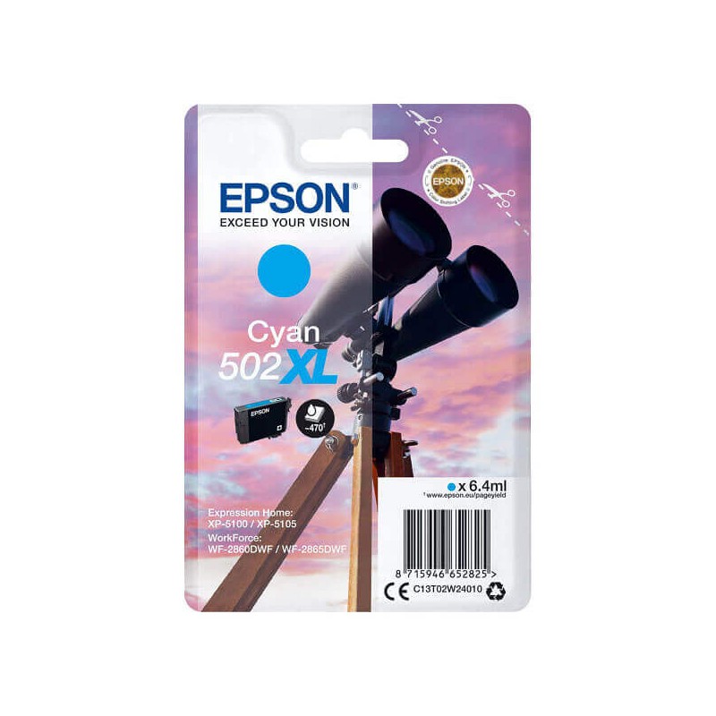 Cartuccia Originale Epson C13T02W24010 502XL C Ciano 6,4ml 470 Pagine