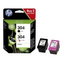 Multipack 2 Cartucce Originali HP 304 3JB05AE Bk Colore