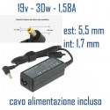 Alimentatore Compatibile 30W 19V 1,58A 5,5mm x 1,7mm Cavo Alimentazione Incluso