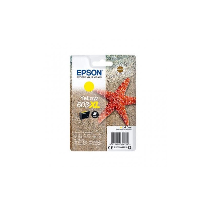 Cartuccia Originale Epson C13T03A44010 603XL Y Yellow 4ml 350 Pagine