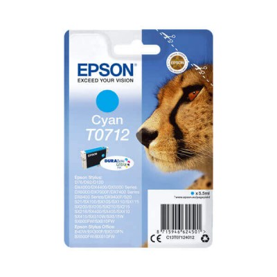 Cartuccia Originale Epson C13T07134012 T0712 C Ciano 5,5ML 345 Pagine