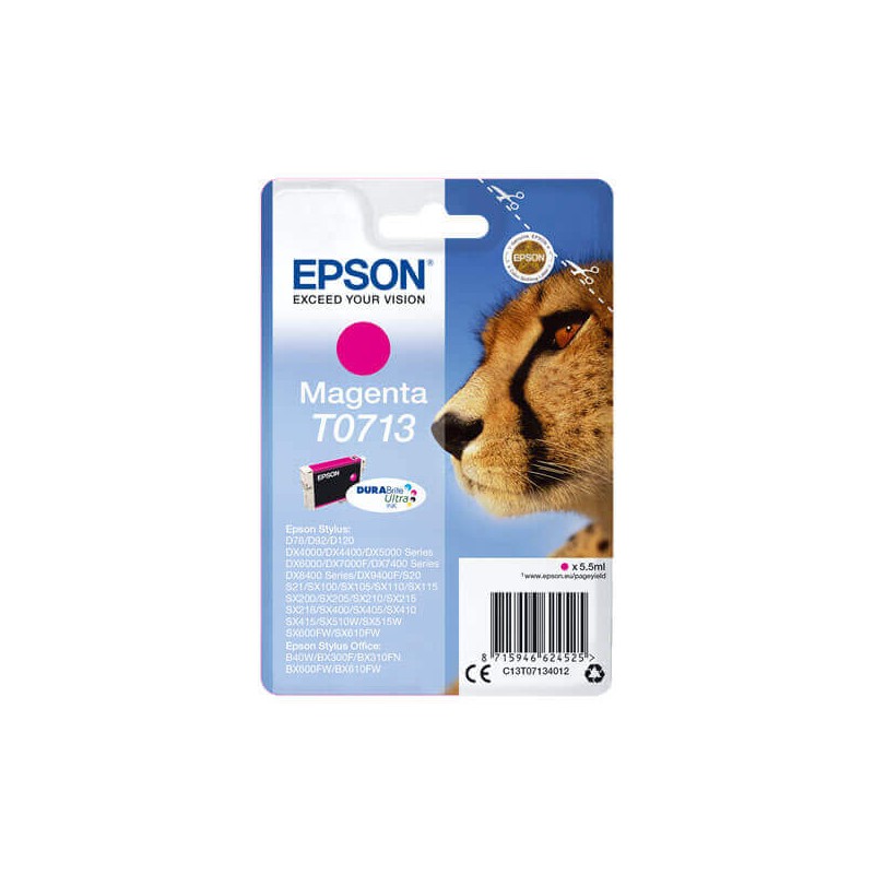 Cartuccia Originale Epson C13T07134012 T0713 M Magenta 5,5ML 250 Pagine