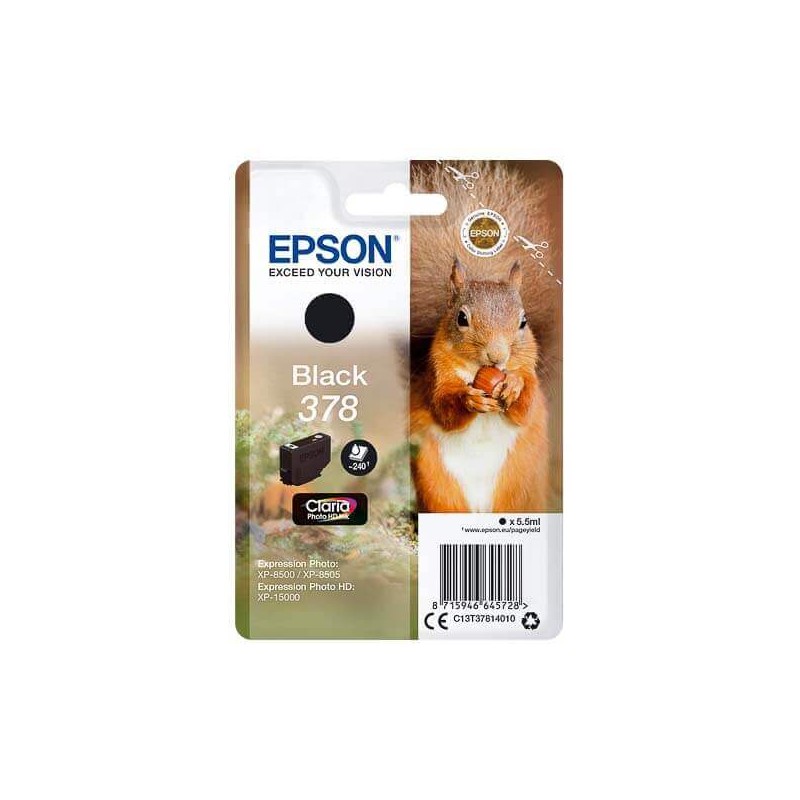 Cartuccia Originale Epson C13T37814010 378 Bk Nero 5,5ml 240 Pagine