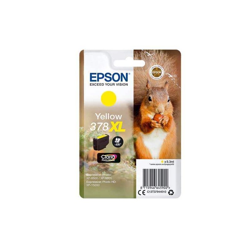 Cartuccia Originale Epson C13T37944010 378XL Y Yellow 9,3ml 830 Pagine