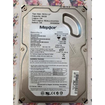 Hard Disk Usato Semifunzionante IDE 3,5" 80GB MAXTOR STM3802110A 9DN011-326 3.AAK 07117 WU