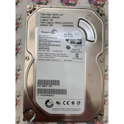 Hard Disk Usato Semifunzionante SATA 3,5" 500GB SEAGATE ST500DM002 1BD142-023 HP74 14481 WU