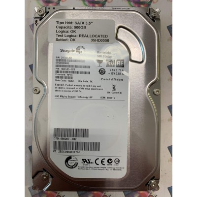 Hard Disk Usato Semifunzionante SATA 3,5" 500GB SEAGATE ST500DM002 1BD142-023 HP74 15363 TK