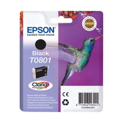 Cartuccia Originale Epson C13T08014011 T0801 Bk Nero 7,4ml 330 Pagine