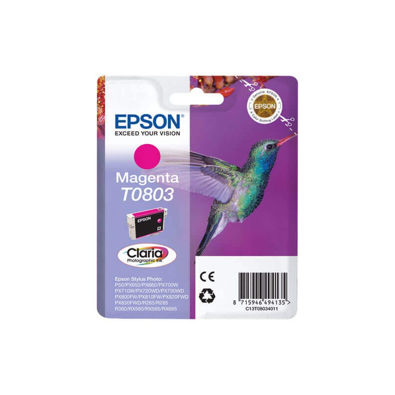 Cartuccia Originale Epson C13T08034011 T0803 M Magenta 7,4ml 220 Pagine