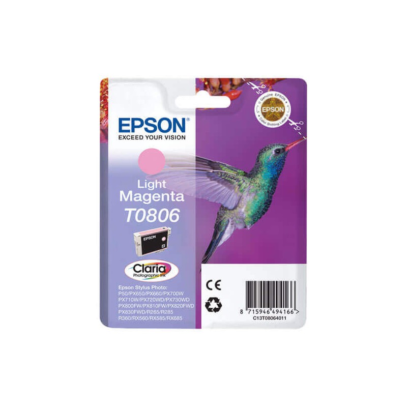 Cartuccia Originale Epson C13T08064011 T0806 LM Light Magenta 7,4ml 520 Pagine