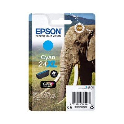Cartuccia Originale Epson C13T24324012 T2432 24XL C Ciano 8,7ML 500 Pagine