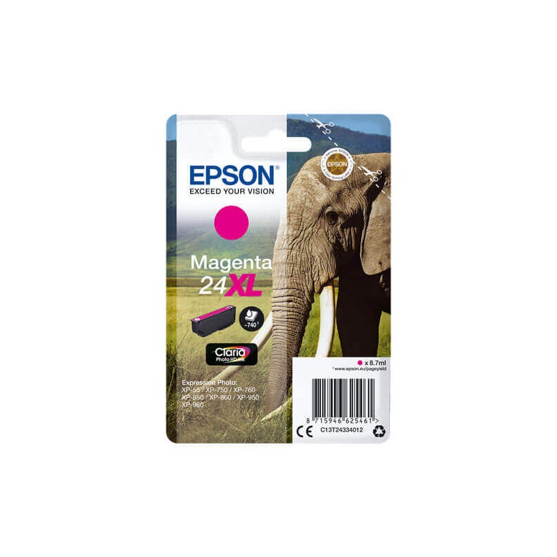 Cartuccia Originale Epson C13T24334012 T2433 24XL M Magenta 8,7ML 500 Pagine