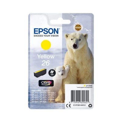 Cartuccia Originale Epson C13T26144012 T2614 26 Y Yellow 4,5ML 300 Pagine