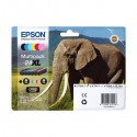 Kit 6 Cartucce Originali Epson C13T24384011 T2438 24XL BK C M Y LC LM 10ml Bk 8,7ml C M Y 9,8ml LC LM