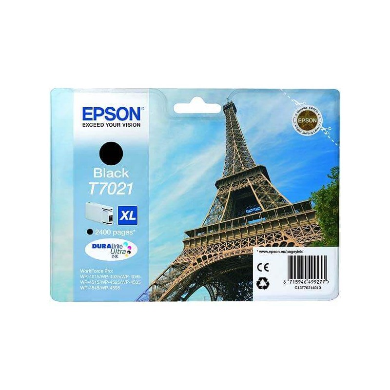 Cartuccia Originale Epson C13T70214010 T7021 Bk Nero 45,2ml 2400 Pagine