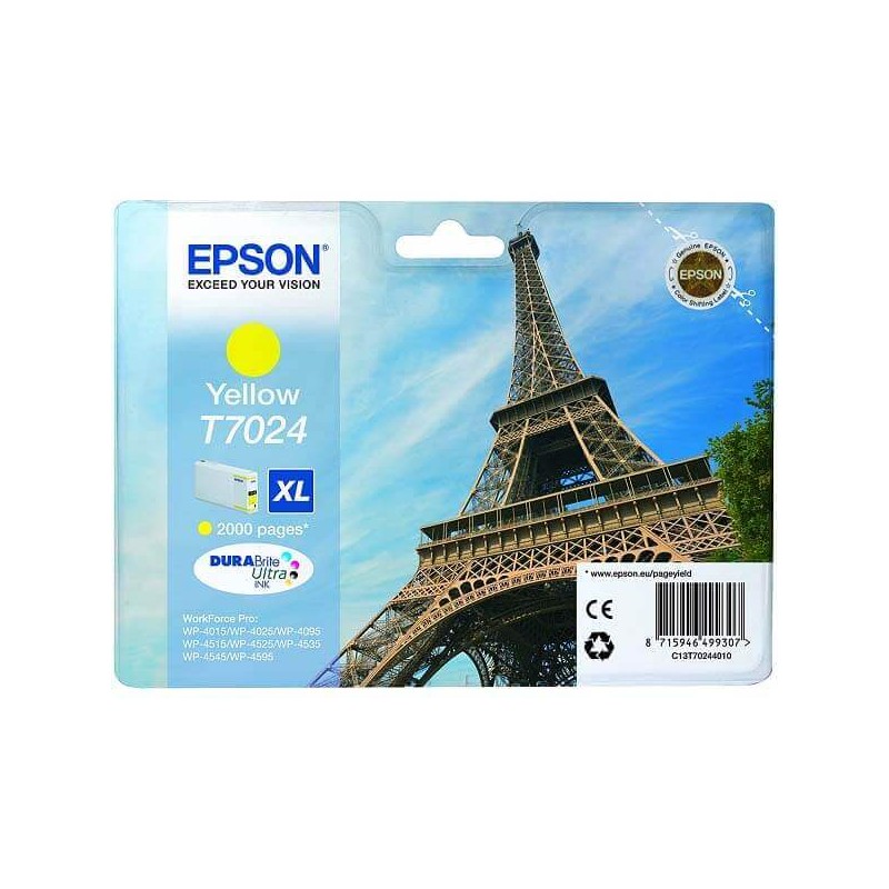 Cartuccia Originale Epson C13T70244010 T7024 Y Yellow 21,3ml 2000 Pagine