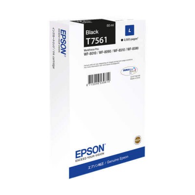 Cartuccia Originale Epson C13T756140, T7561 Bk Nero 50ml 2500 Pagine