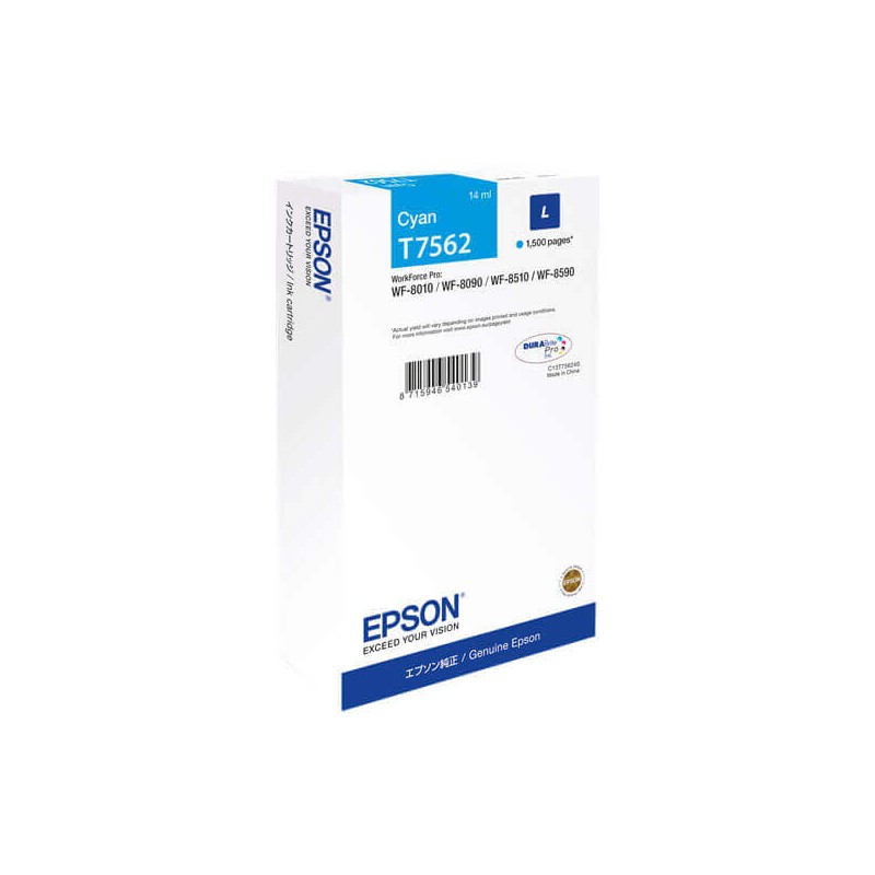 Cartuccia Originale Epson C13T756240, T7562 C Ciano 14ml 1500 Pagine