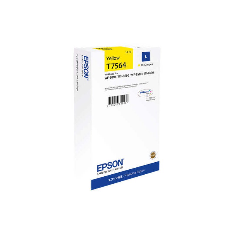 Cartuccia Originale Epson C13T756440, T7564 Y Yellow 14ml 1500 Pagine