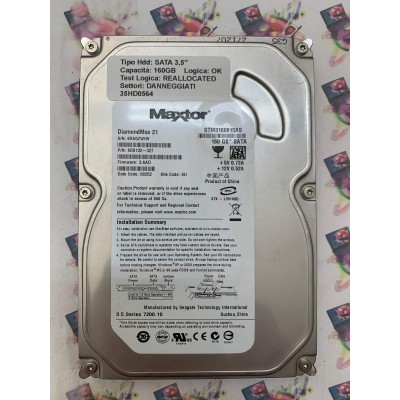 Hard Disk Usato Semifunzionante SATA 3,5" 160GB MAXTOR STM3160815AS 9DS132-327 08252 SU