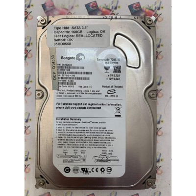 Hard Disk Usato Semifunzionante SATA 3,5" 160GB SEAGATE ST3160215AS 9CY112-310 4.AAB 08313 TK