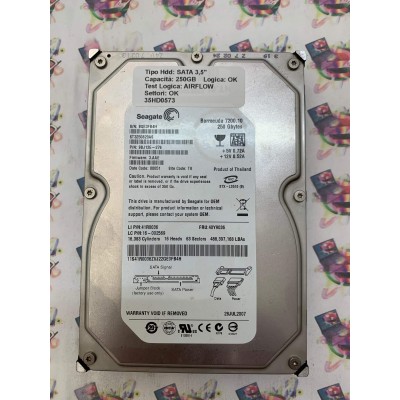 Hard Disk Usato Semifunzionante SATA 3,5" 250GB SEAGATE ST3250820AS 9BJ13E-276 3.AAE 08051 TK